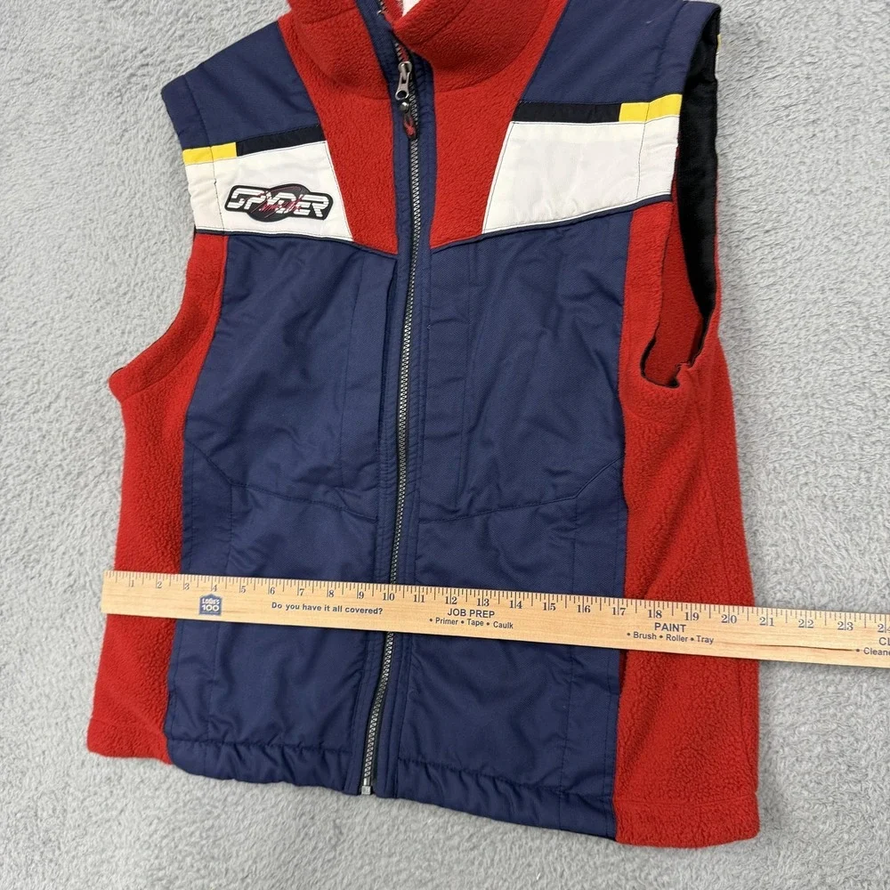 Spyder Vest‎ Mens Small Red Blue Fleece Zip Front Ski Snowboard Outdoor